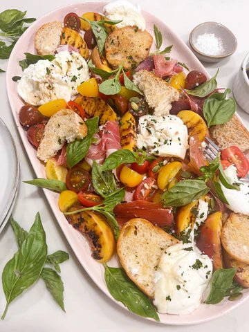 Grilled Peach & Burrata Salad - Hannah Kate Home