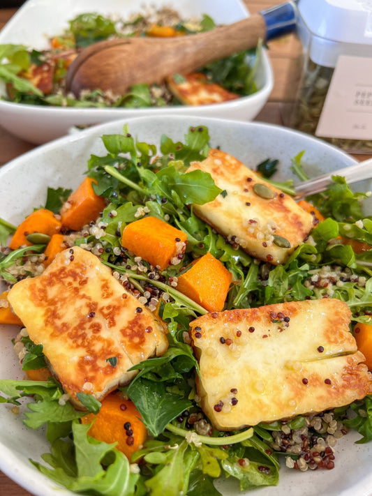 Pumpkin, Quinoa & Haloumi Salad - Hannah Kate Home