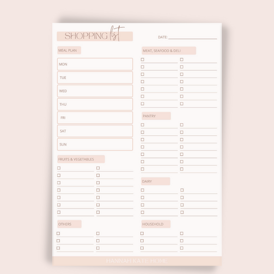 Meal Planner & Shopping List Notepad